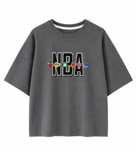 تیشرت طوسی طرح NBA