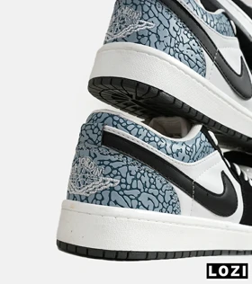 کفش کتانی مردانه و زنانه سفید مشکی آبی نایک NIKE jordan 1