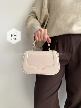 کیف زنانه دوشی - دستی هانا (کرم روشن)