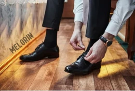 جوراب مردانه ساقدار نخ خارجی مشکی LEAF