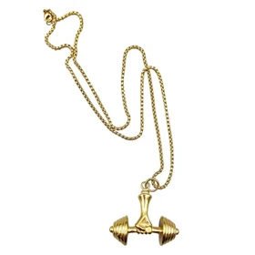 گردنبند استیل طرح دمبل مدل 7200