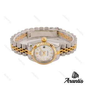ساعت رولکس زنانه طلایی نقره ای خطی اسمال w-8274