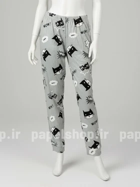 شلوار مخمل استیکردار گربه