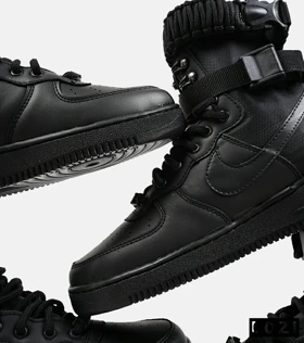 کتانی ساق‌دار زنانه و مردانه مشکی NIKE AIRFORCE AF1