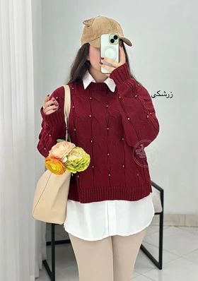 پلیور بافت مرواریدی