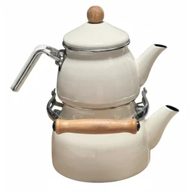 ست کتری و قوری شاهین مدل KRM-PRL گنجایش کتری 2.1 لیتر گنجایش قوری 1.1 لیتر