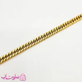 ست گردنبند و دستبند مردانه کارتیه مدل استیل طلایی کد 300