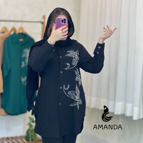 مانتو شومیزی نگین دوزی مدل پروانه