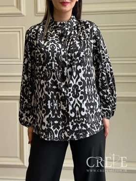 شومیز یقه فرنچ بسته طرحدار