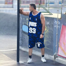 ست رکابی و شلوارک بسکتبالی مردانه بیپ طرح چریکی