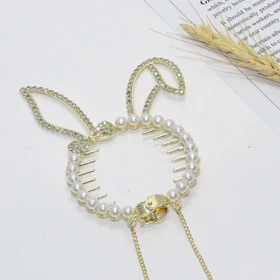 گیره مو زنانه مدل آبشاری خرگوشی کد G_Lnd_3146