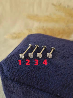 پیرسینگ گوش تک نگین دایره