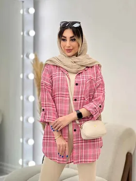مانتو چهارخونه تک جیب هیما
