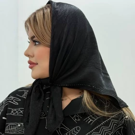 اسکارف ابروبادی حاشیه نگینی مشکی