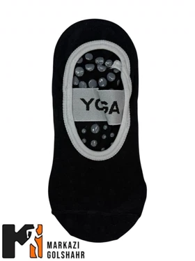 جوراب پیلاتس استپ دار کد 101 (مشکی)