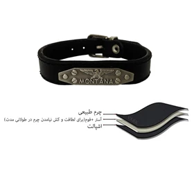 دستبند چرم وارک طرح مونتانا مدل ماکان کد rb197