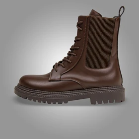 نیم بوت دو کش بندی قهوه ای کد 556