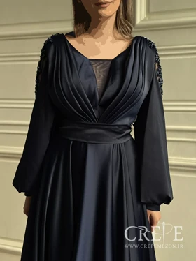 ماکسی ساتن آستین تور سنگ دوزی