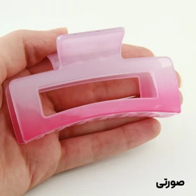 کلیپس دخترانه مدل مستطیل ساده دو رنگ (صورتی)