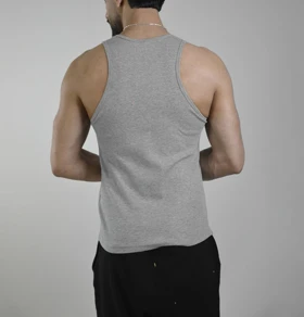 رکابی تنک تاپ کبریتی مردانه جیم شارک مدل B2A7A طوسی روشن