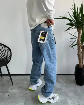 شلوار بگ استایل ابی وسط ساده JACK AND JONES