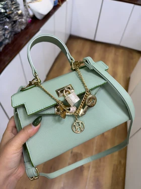 کیف دخترانه مینی هرمس زنجیردار kelly (سبز پاستیلی)