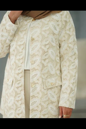 کت دانتل دکمه قلبی