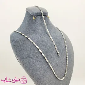 ست زنجیر و دستبند زنانه طنابی نقره ای