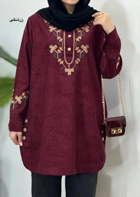 مانتو پاییزه گلدوزی شادی