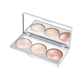 هایلایتر پودری درخشان‌کننده گلدن رز مدل Strobing پالت 3 رنگ با جلوه طبیعی وزن 12 گرم