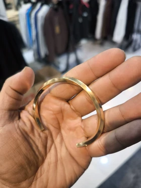 دستبند استیل بنگل پیچ رنگ طلایی