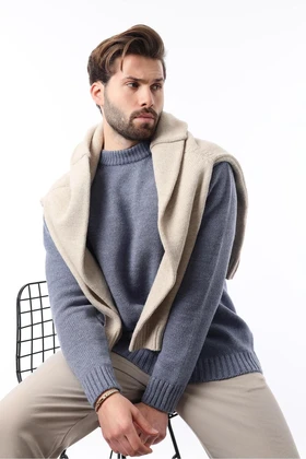 ژاکت بافتنی مردانه Indigo Crew Neck Overfit E7402