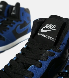 کفش کتانی مردانه و زنانه ساق‌دار مشکی آبی NIKE jordan 1