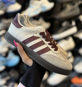 کفش کتانی دخترانه سامبا کرم زرشکی