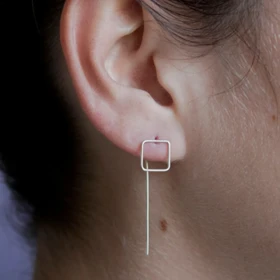 گوشواره نقره کادرا کد 0619