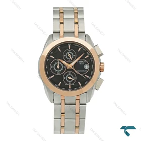 ساعت تیسوت 1853 زنانه دورنگ رزگلد صفحه مشکی Tissot-8266-L