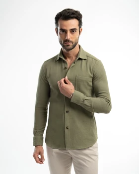 ام کی کالکشن پیراهن آستین بلند mk-23272-olive