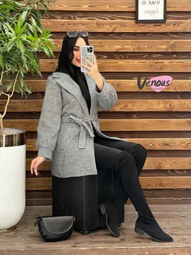 پالتو کمردار آستین پفی