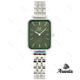 ساعت DW زنانه مستطیلی استیل صفحه سبز w-7816