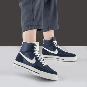 کفش و کتانی زنانه مدل نایک نیم ساق رنگ سرمه ای سفید مدل نایک NIKE کد M566