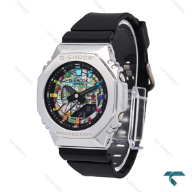 جی شاک زنانه GM-S2100 قاب سیلور صفحه آبرنگ G-shock-6386-L
