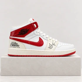 کتانی نایک Air Jordan 1 سفید قرمز مدل 9719 استایل کلاسیک و خیابانی