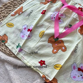 سارافون راحتی بچگانه طرح خرگوش لیمویی L تا XXXL