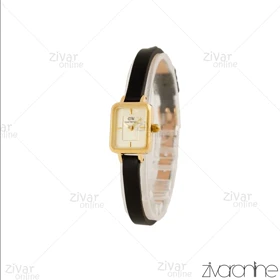 ساعت دنیل ولینگتون زنانه مستطیلی مینی صفحه طلایی بند چرم 105803