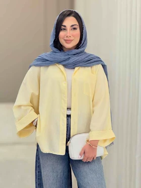 مانتو پانچ آستین پاکتی تک جیب