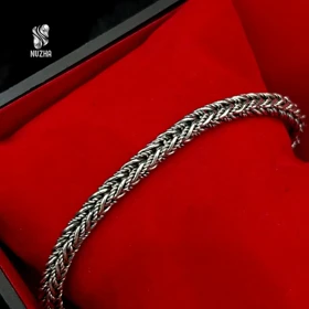 دستبندنقره مردانه سیاه قلم کدdm1013