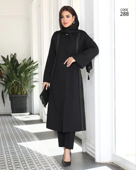 مانتو بلند مشکی کد 288
