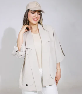 مانتو کرپ ریزشی کد 236 (کرم)