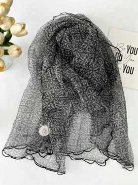 شال حریر تور پفکی 20611