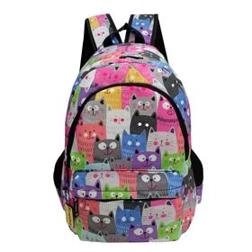 کیف مدرسه دخترانه مدل گربه cats با جامدادی (برند respina)